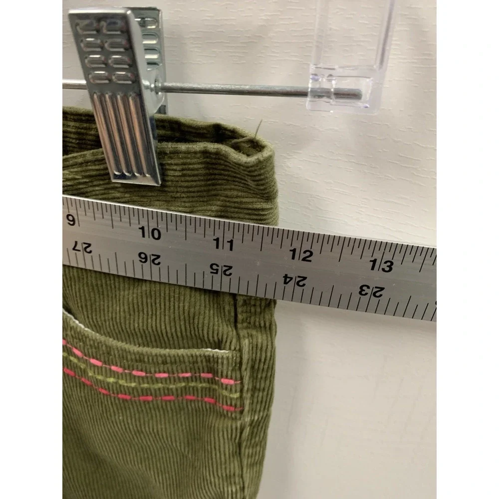 Gymboree Floral Embroidered Y2K Corduroy Green Pants Size 7 Youth‎